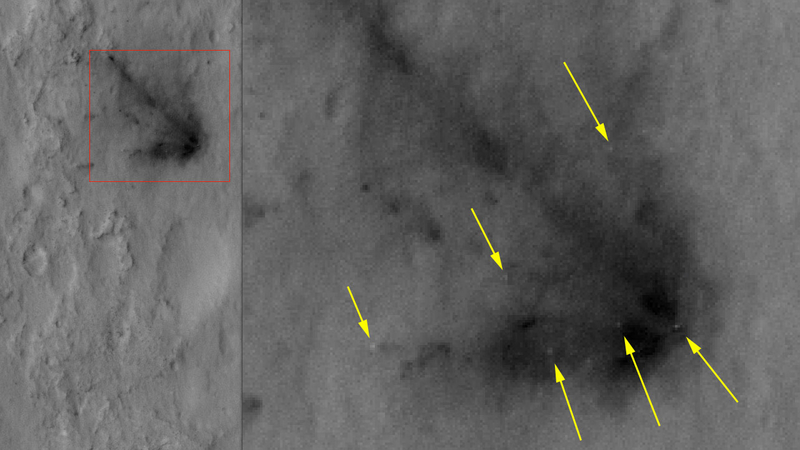 Illustration for article titled This is all the beautiful space litter left on Mars by NASA's Curiosity rover